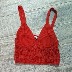 Coral crochet top